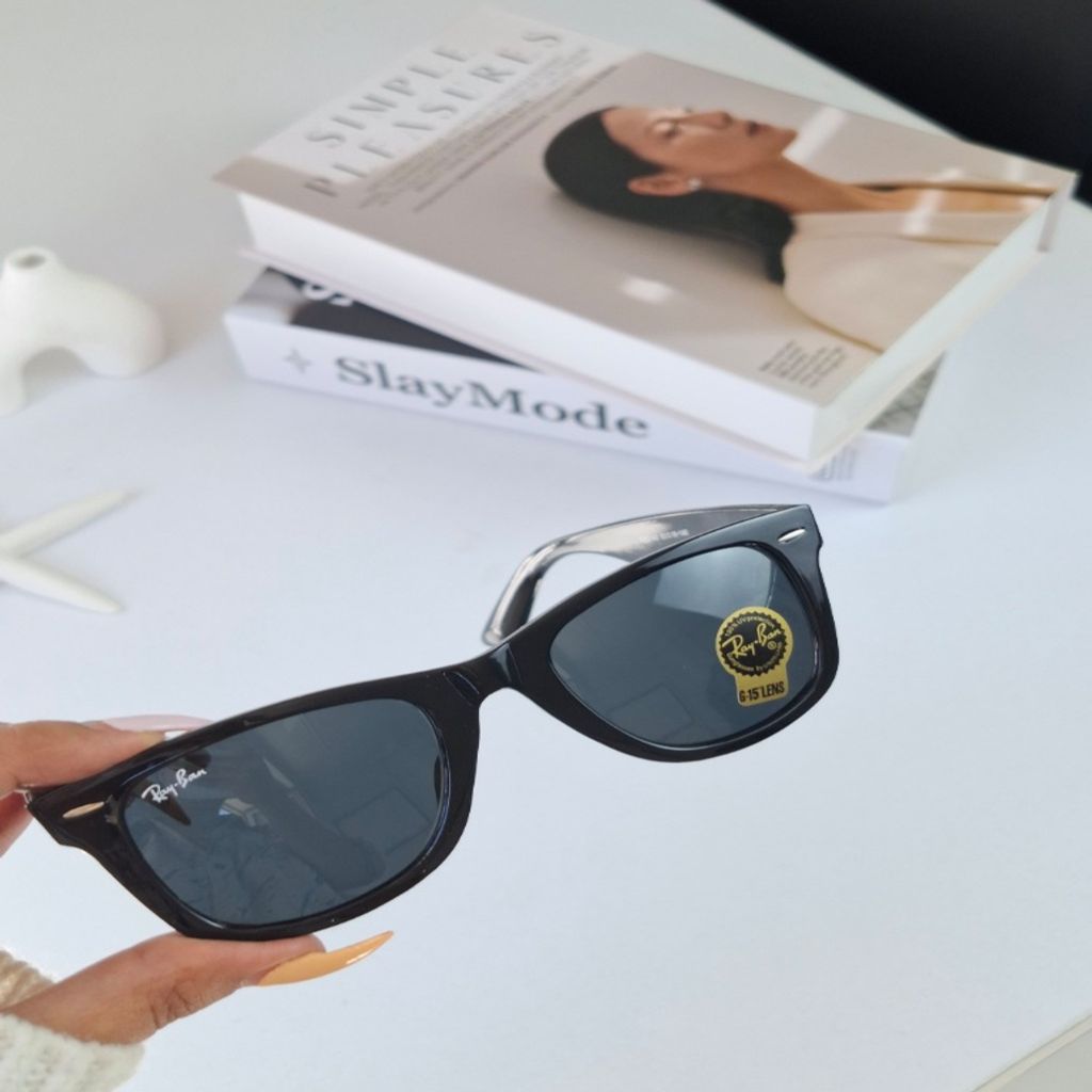 خرید اینترنتی قیمت عینک آفتابی ریبن RayBan مردانه مدل ویفر شیشه سنگی ضد خش شفافیت بالا