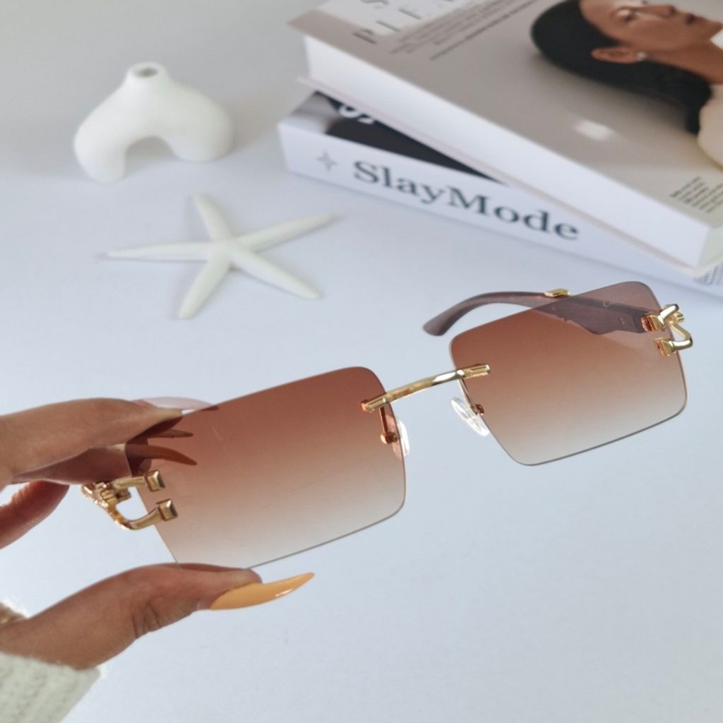 قیمت عینک آفتابی کارتیر Cartier قهوهای مربعی زنانه UV400