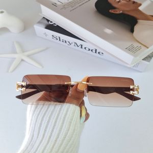 قیمت ارزان عینک آفتابی کارتیر Cartier قهوهای مربعی زنانه UV400