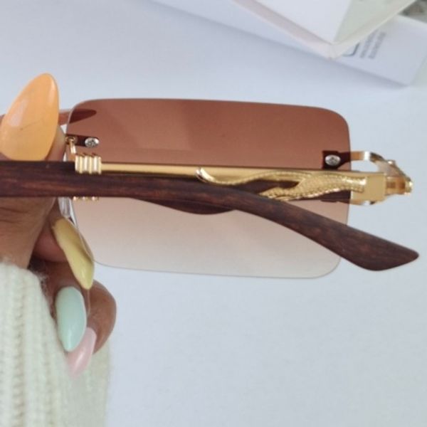 عینک آفتابی کارتیر Cartier قهوهای مربعی زنانه UV400
