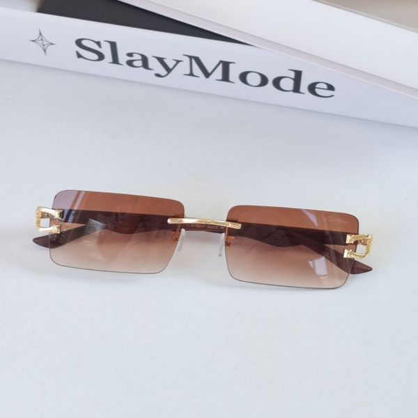 عینک آفتابی کارتیر Cartier قهوهای مربعی زنانه UV400