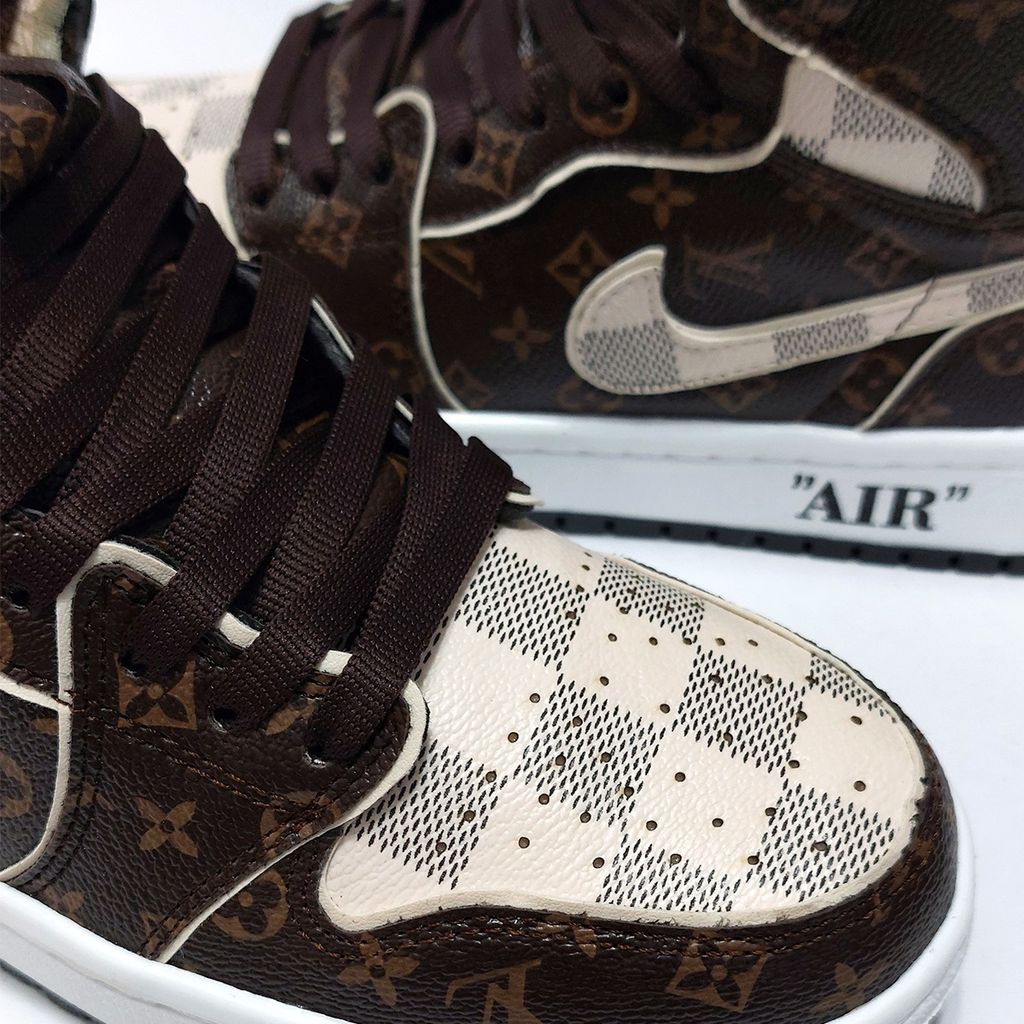 خرید انلاین کتانی نایک جردن وان ساقدار طرح لوییز ویتون Nike Jordan LV