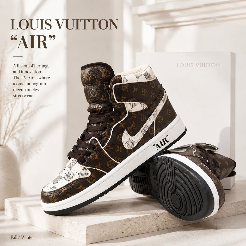 خرید انلاین کتانی نایک جردن وان ساقدار طرح لوییز ویتون Nike Jordan LV