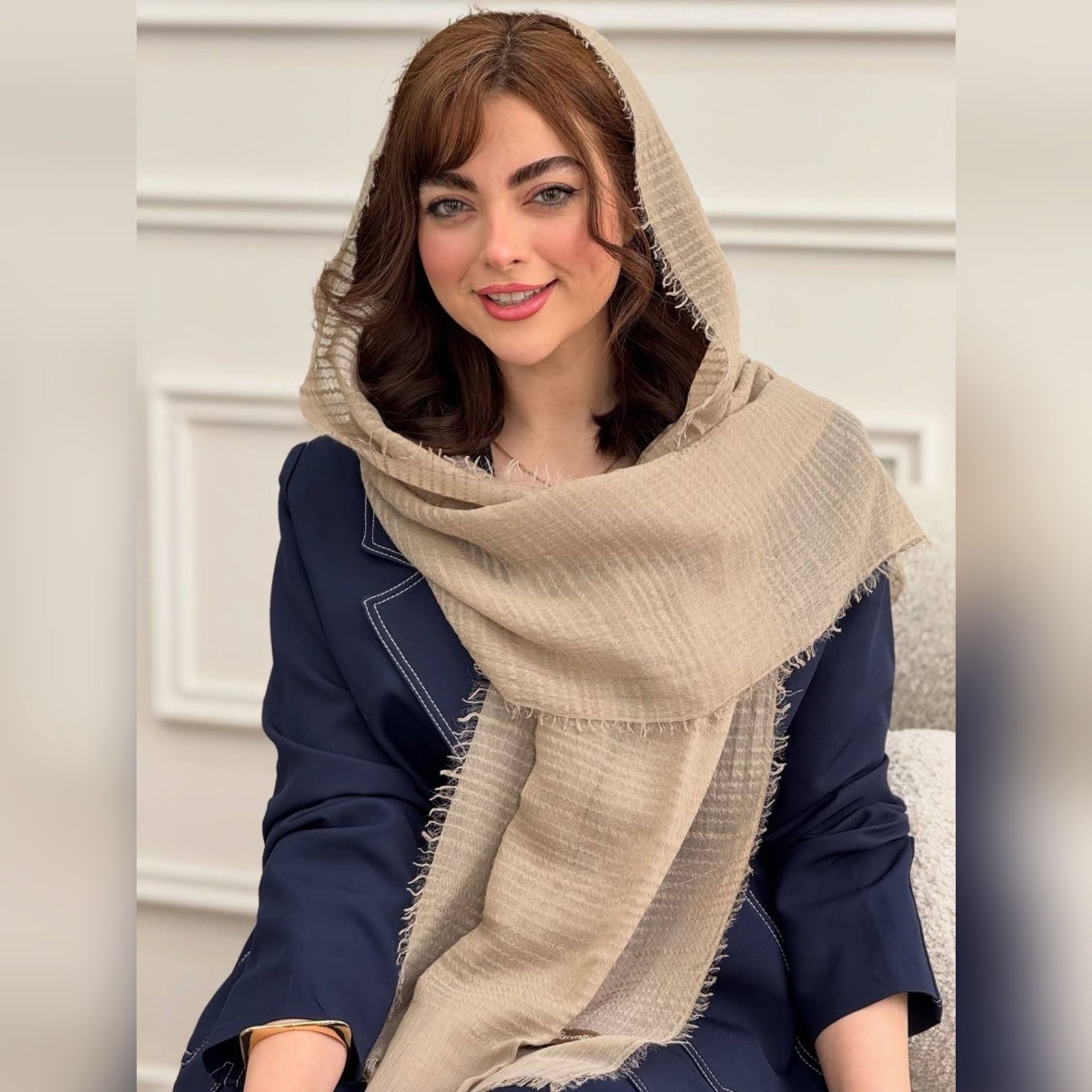 فروش اینترنتی شال نخی دورریش تابستانه