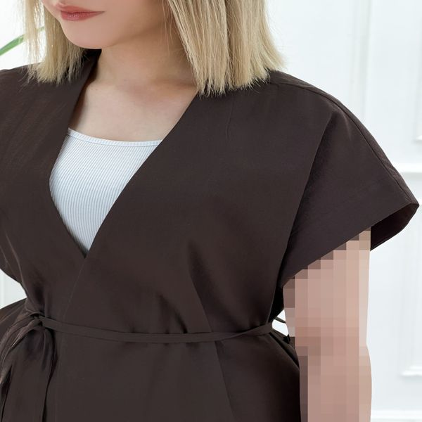 وست کمربندی چپ و راستی زنانه میشل - شکلاتی