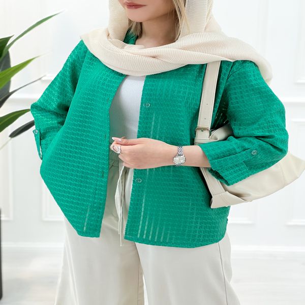 شومیز حصیری چهارخانه صوفیا