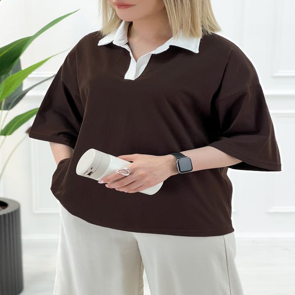 تیشرت یقه دار دخترانه تمنا