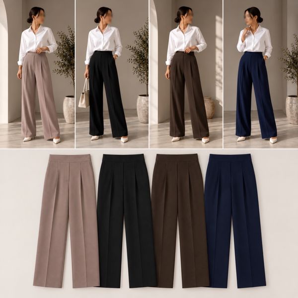 شلوار بگ زنانه مدل آوینا ریزش دار