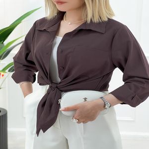خرید اینترنتی قیمت شومیز جلو گره‌ای زنانه مبینا