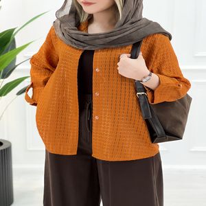 شومیز حصیری چهارخانه صوفیا - آجری