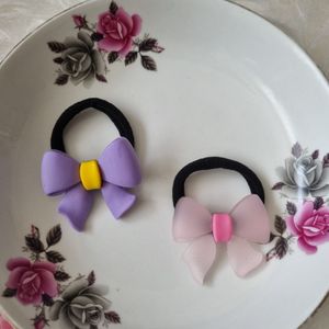 کش مو حوله‌ای طرح پاپیون رنگی