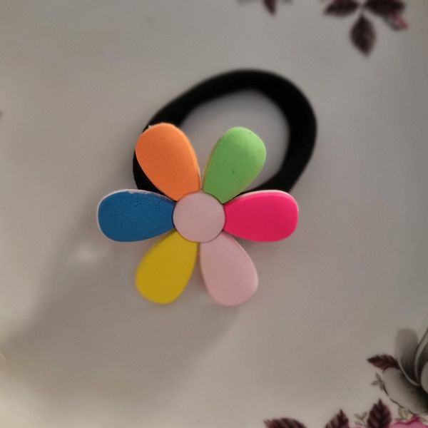کش مو حوله ای گلدار رنگی اکسسوری جذاب و کاربردی