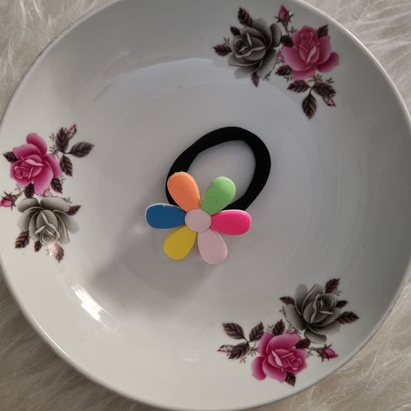 کش مو حوله ای گلدار رنگی اکسسوری جذاب و کاربردی