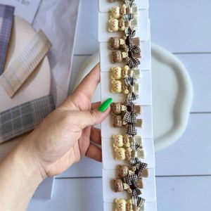 خرید انلاین گیره انبری دوعددی خارجی طرح خرس دخترانه فانتزی و شیک رنگ کرم