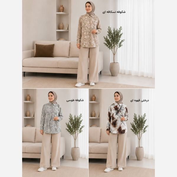 شومیز پانچو زنانه نخی طرحدار شیک و خنک مدل آزاد