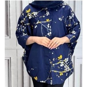 شومیز پانچو زنانه نخی طرحدار شیک و خنک مدل آزاد