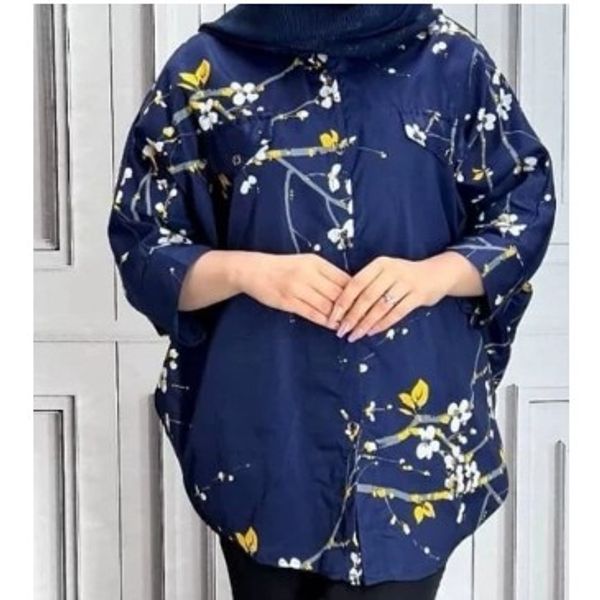 شومیز پانچو زنانه نخی طرحدار شیک و خنک مدل آزاد