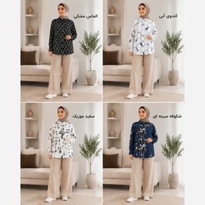 خرید اینترنتی قیمت شومیز پانچو زنانه نخی طرحدار شیک و خنک مدل آزاد
