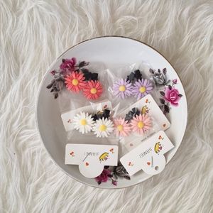 خرید آنلاین پک 2 عددی گیره انبری موی دخترانه طرح بابونه صورتی