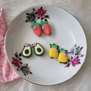 پک 2 عددی گیره انبری موی دخترانه خارجی طرح آناناس