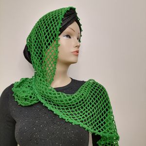 خرید اینترنتی شال توری دستبافت، شالگردن زنانه و دخترانه کد 050801