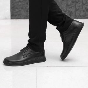 خرید اینترنتی قیمت کفش مردانه رسمی اداری بندی مدل پالرمو مشکی 40 تا 44