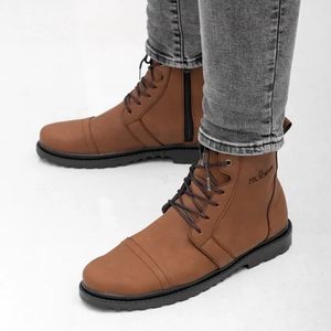 خرید اینترنتی قیمت نیم بوت مردانه زیپی مدل پیکاسو عسلی 40 تا 44
