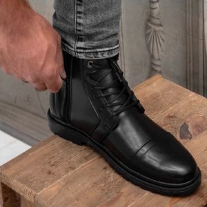 خرید اینترنتی قیمت نیم بوت مردانه زیپی مدل پیکاسو مشکی 40 تا 44