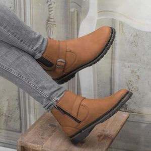 خرید اینترنتی قیمت نیم بوت مردانه دور دوخت زیپی مدل شیکاگو عسلی 40 تا 44