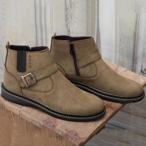 خرید اینترنتی قیمت نیم بوت مردانه دور دوخت زیپی مدل شیکاگو سدری 40 تا 44