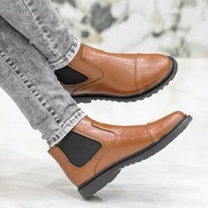 کفش نیم بوت مردانه مدل ایتالیا رنگ عسلی 40 تا 44