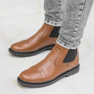 خرید اینترنتی قیمت کفش نیم بوت مردانه مدل ایتالیا رنگ عسلی 40 تا 44