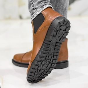 خرید اینترنتی قیمت کفش نیم بوت مردانه مدل ایتالیا رنگ عسلی 40 تا 44