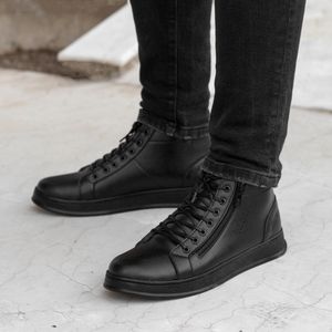 خرید اینترنتی قیمت نیم بوت مردانه بندی زیپی مدل مسکو رنگ مشکی 40 تا 44
