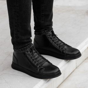 خرید اینترنتی قیمت نیم بوت مردانه بندی زیپی مدل مسکو رنگ مشکی 40 تا 44