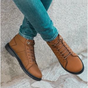 نیم بوت بندی مردانه مدل شیک گام عسلی