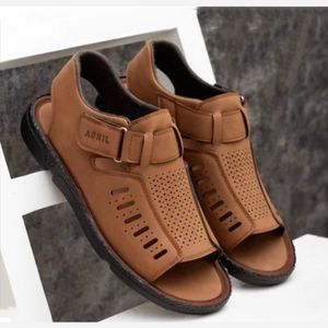 خرید اینترنتی قیمت صندل مردانه تابستانی چسبی منچستر عسلی
