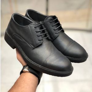 کفش چرم مردانه بندی مدل اروین مشکی32