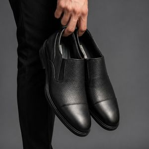 کفش چر مجلسی مردانه بی بند مدل دایموند59
