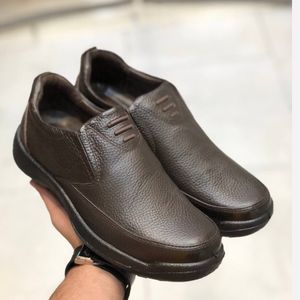 کفش چرم مردانه مدل اوزین قهوای450