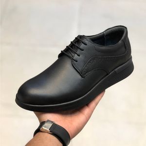 خرید اینترنتی قیمت کفش چرم مردانه مدل مارشال مشکی 414