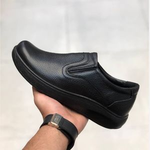 فروش اینترنتی کفش چرم مردانه راحتی جانسون مشکی 419