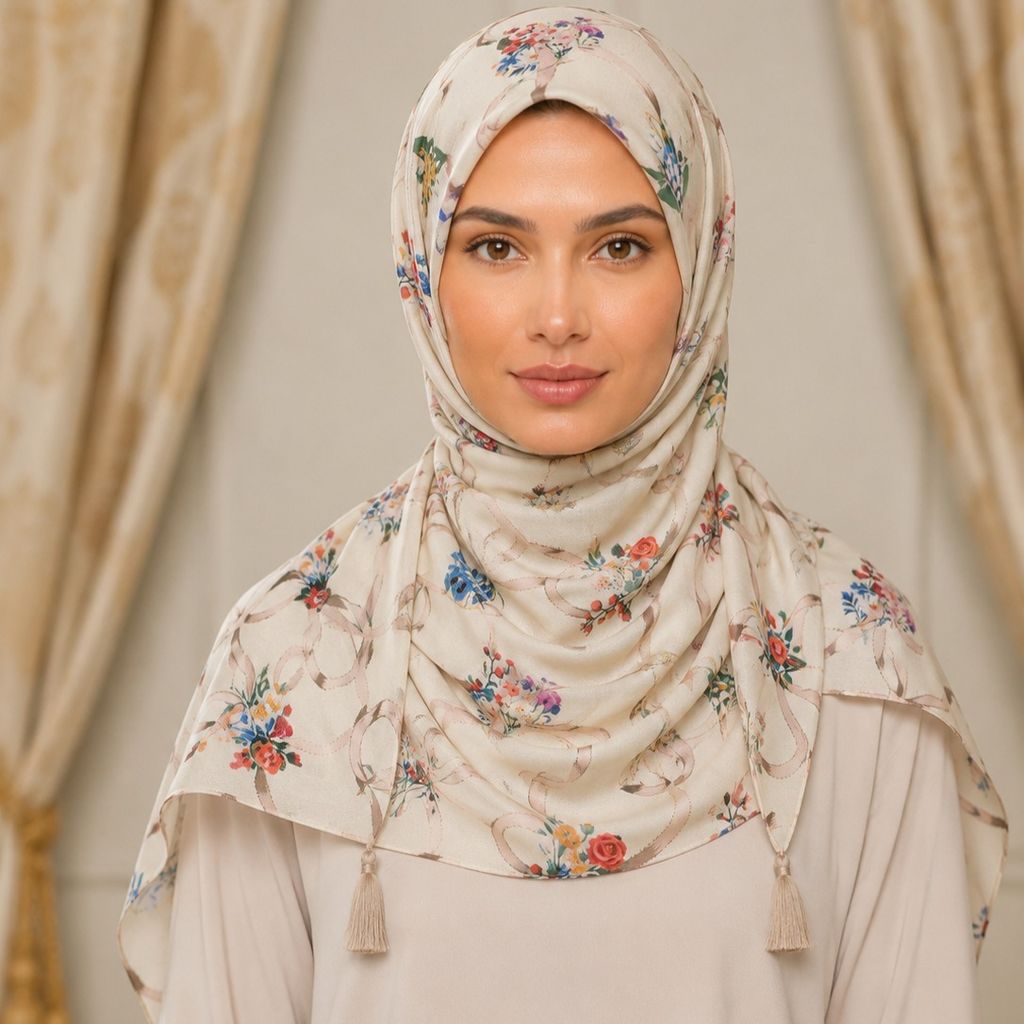 مشخصات روسری نخی طرح پاپیون درشت