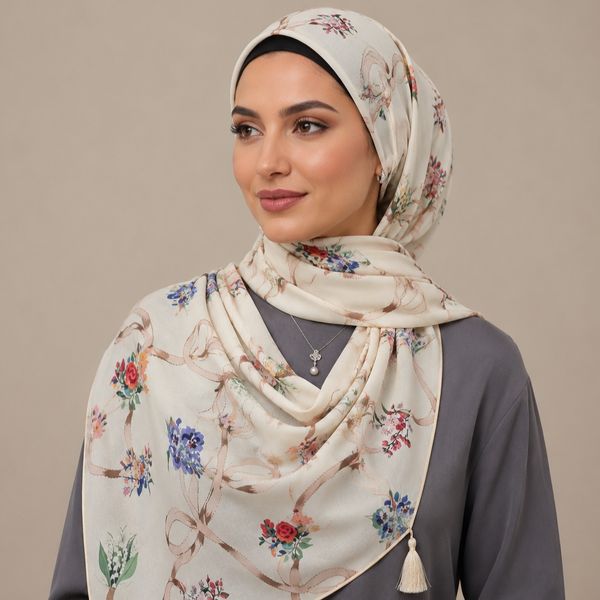 روسری نخی طرح پاپیون درشت