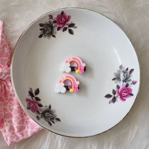 خرید آنلاین پک 2 عددی گیره انبری موی دخترانه طرح رنگین کمان جنس سیلیکونی