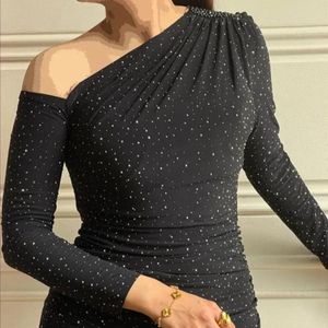 خرید انلاین ماکسی نگینی یقه رومی