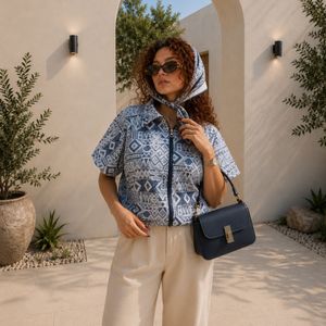 خرید انلاین بامبر کوک دوزی آستین کوتاه زنانه