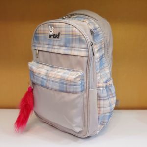 خرید اینترنتی کوله پشتی چهارخونه خاکستری
