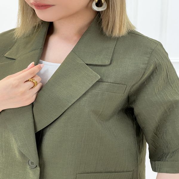 کراپ کت تک یقه انگلیسی زنانه