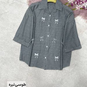 خرید آنلاین شومیز مانتویی لنین پاپیون تن خور زیبا
